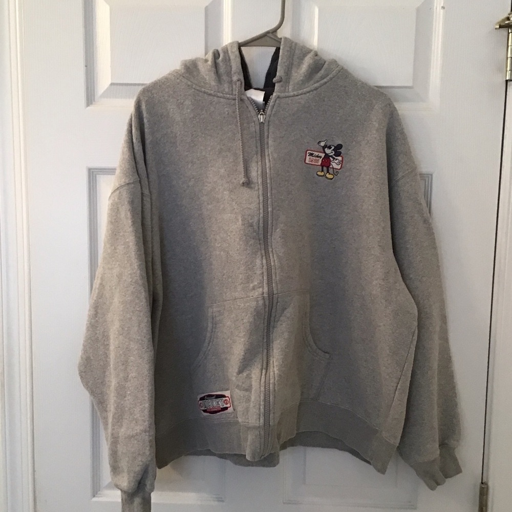 Disney Gray Hoodie with Mickey Mouse Embroidery